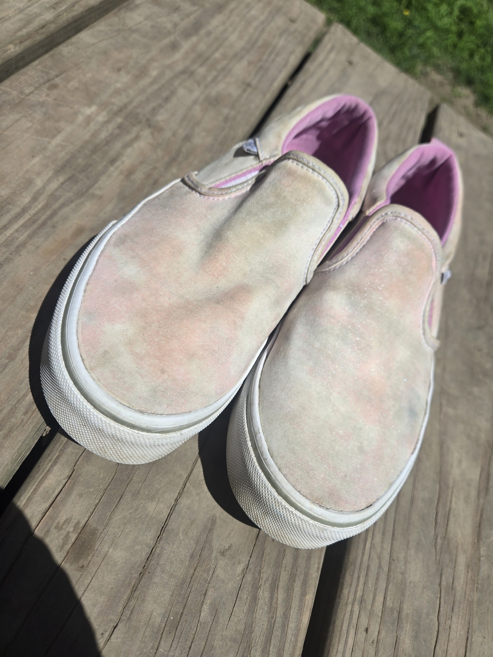 Pastel Tie-Dye Slip-On Canvas Sneakers - Pink Interior